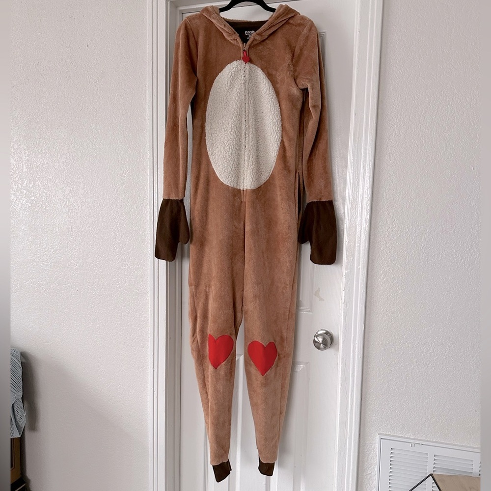 Women’s S Rudolph Onesie with hood footless